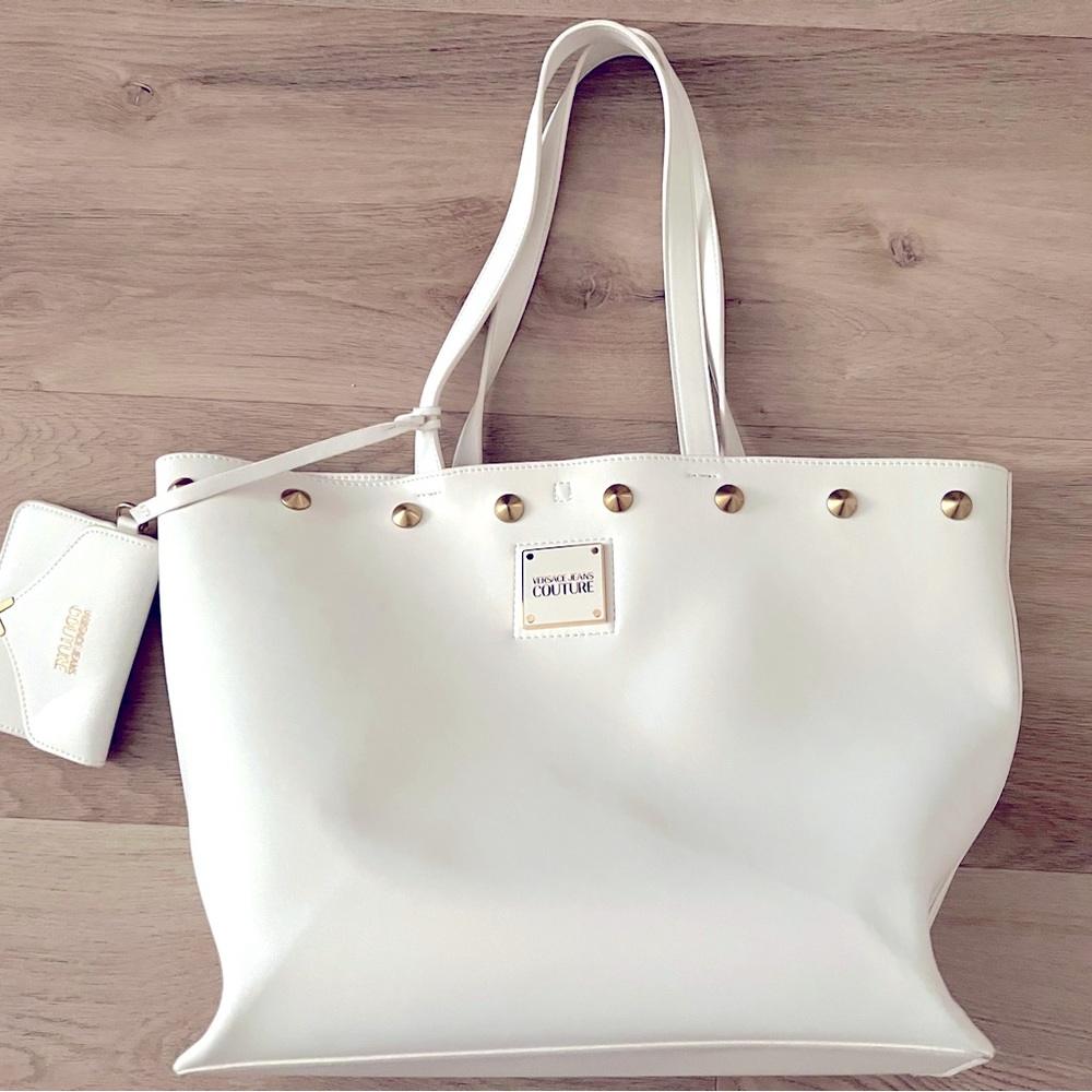 White Versace purse